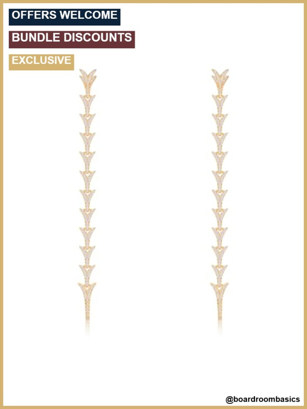 Long Linear Chain Tassel Earrings for Women 14K Gold Plated Copper Cubic